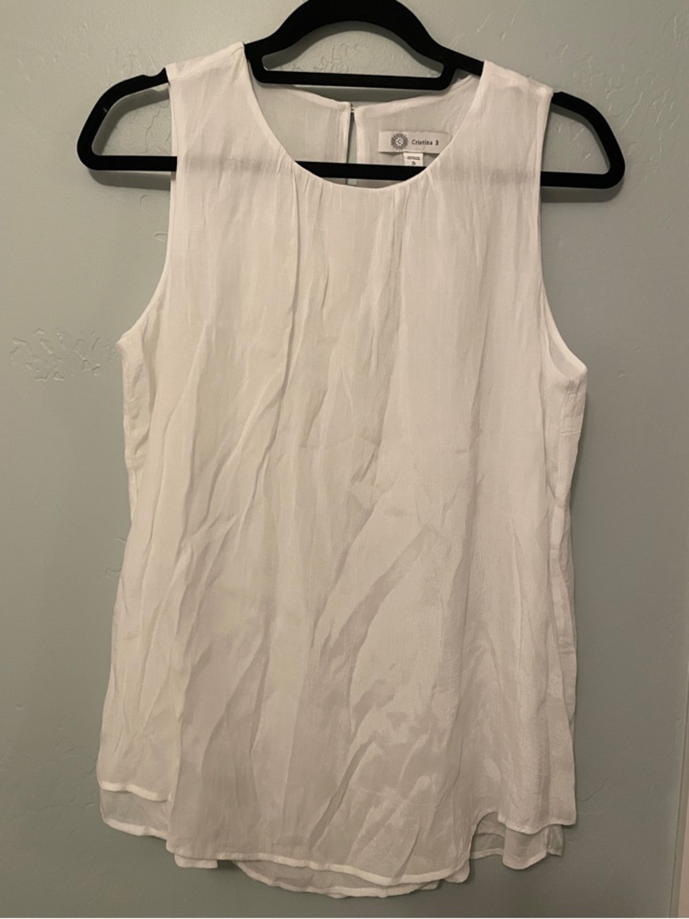 Cristina B White Sleeveless Top
